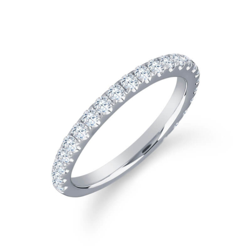 a wedding band with five diamonds on the side