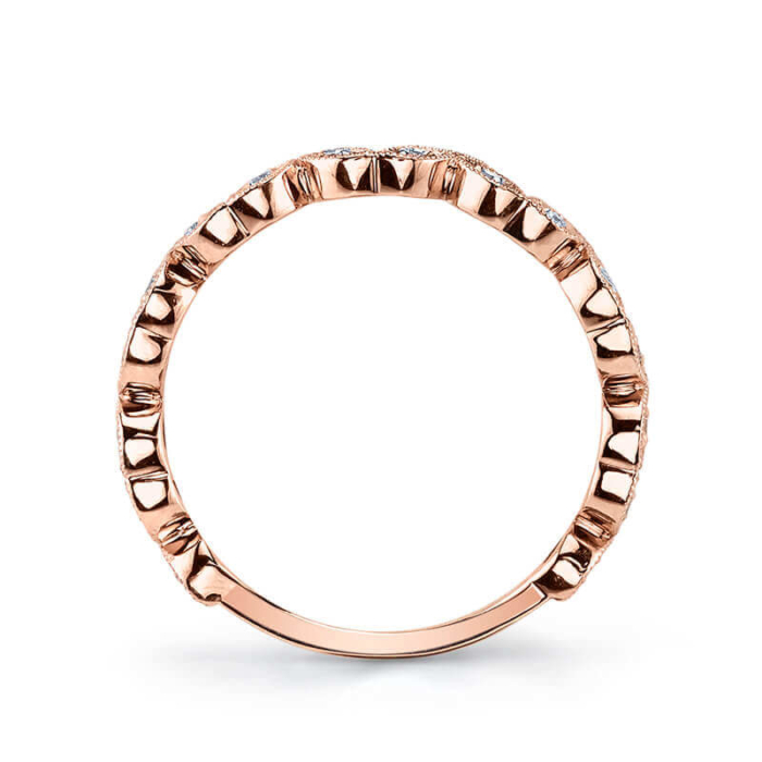 an 18k rose gold ring with diamonds