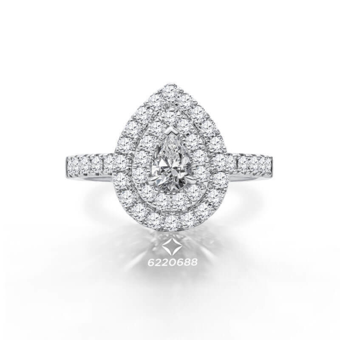 a pear shaped diamond engagement ring